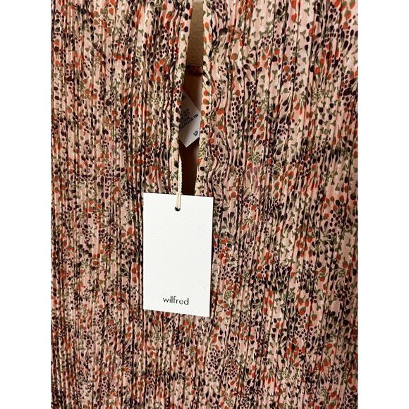 Aritizia Wilfred Daydreamer Midi Dress Women’s Sz Small Coral Wine Pleated Boho - Picture 7 of 9